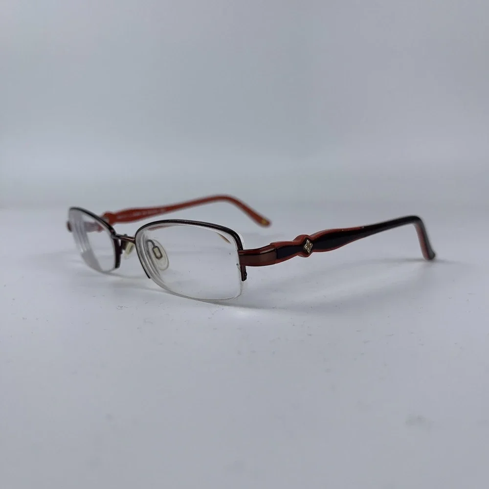 BCBGMAXAZRIA Belinda Unisex Eyeglasses Frame Brown Plastic Half Rim 48-17-125 mm